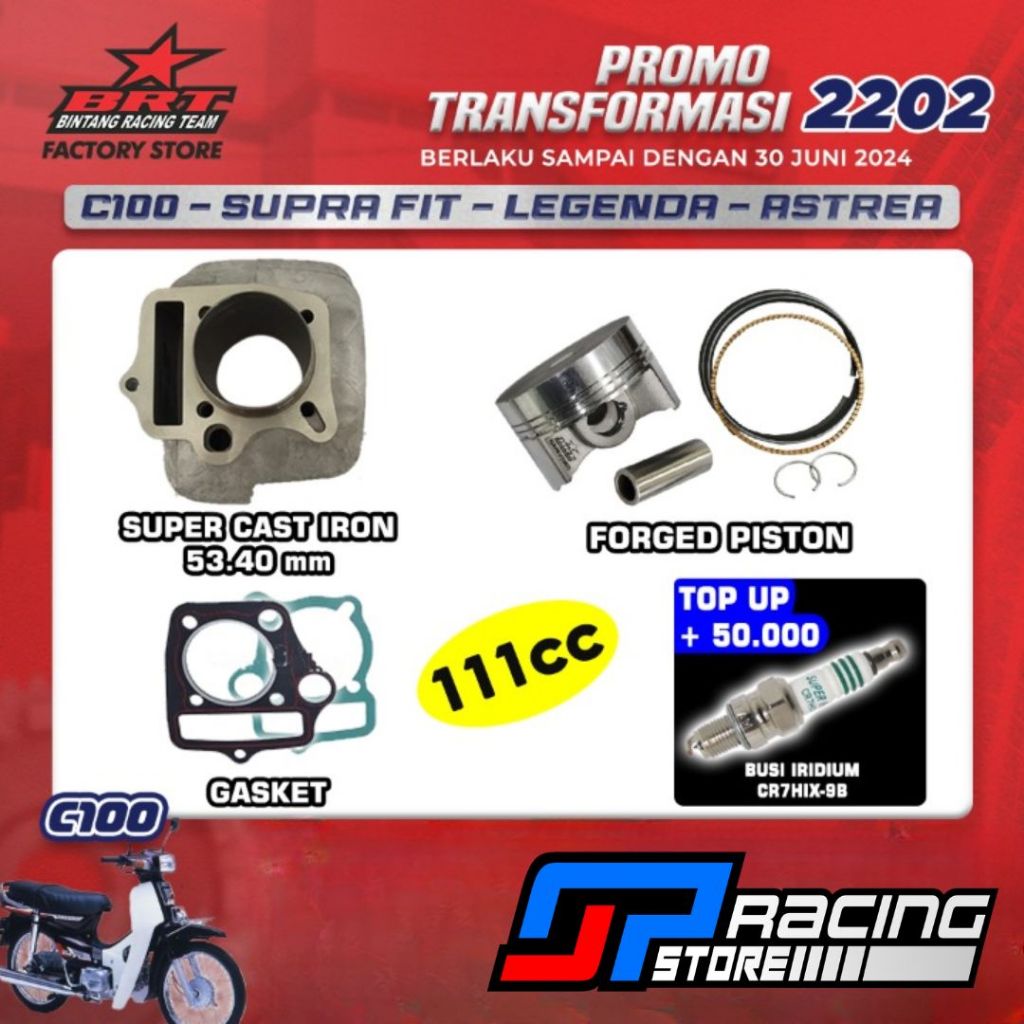 Jual BRT Paket Bore UP C100 Suprafit Legenda Astrea Promo 2202