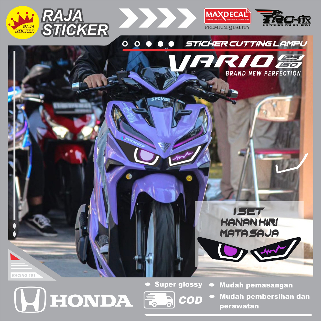 Jual Stiker Lampu Mata Vario Beda Motif Kanan Kiri Sticker Mata Vario