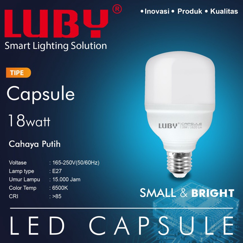 Jual EP Lampu LED LUBY Capsule 18 Watt Bohlam Bulb 18 W Cahaya Putih