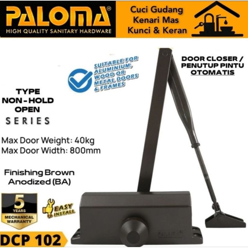 Jual Paloma Dcp Penutup Pintu Otomatis Door Closer Non Hold Open