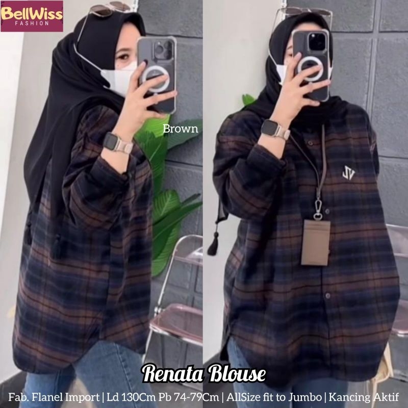 Jual Kemeja Flanel Shirt Atasan Top Wanita Oversize Jumbo Ld Xxxl