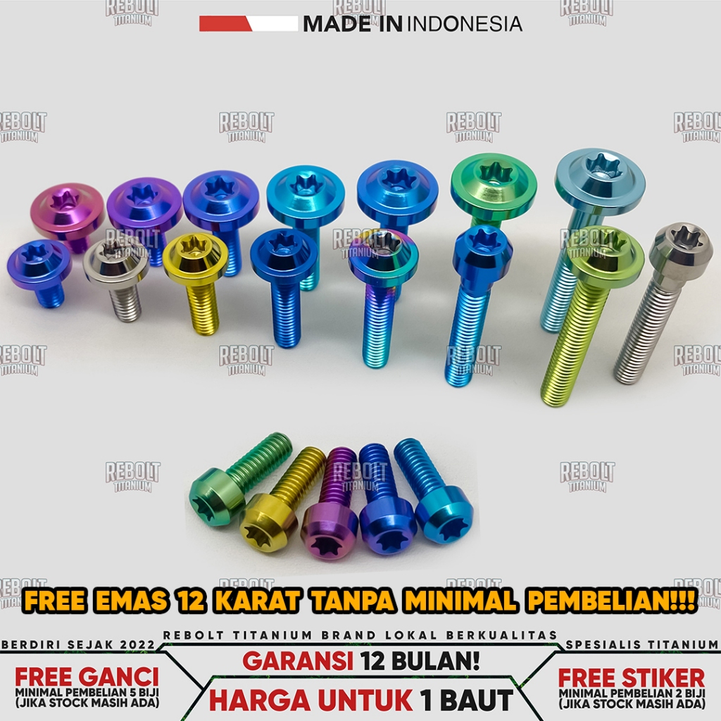 Jual Baut Titanium M Drat Probolt Rebolt Titanium Shopee Indonesia