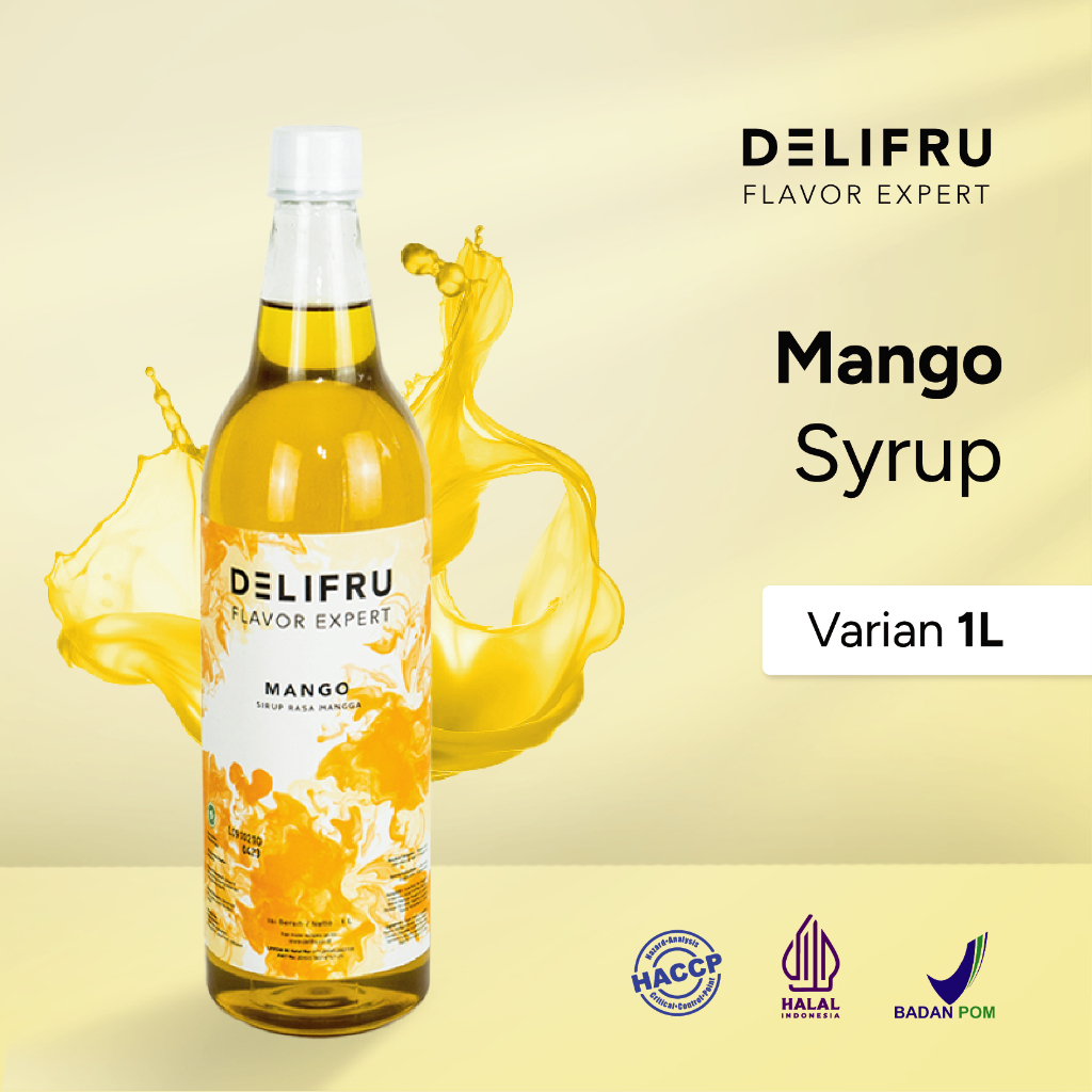 Jual Syrup Mango Delifru 1 Liter Sirup Buah Mangga Premium Shopee