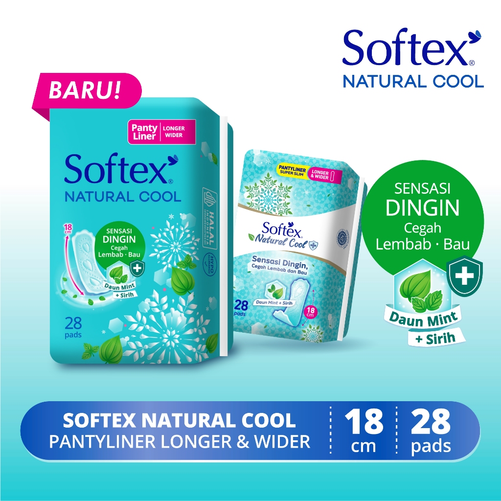 Jual Pantyliner Softex Natural Cool Super Slim Longer Wider Pads