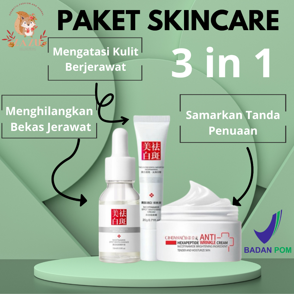 Jual In Skincare Cindynal Anti Keriput Krim Pemutih Serum