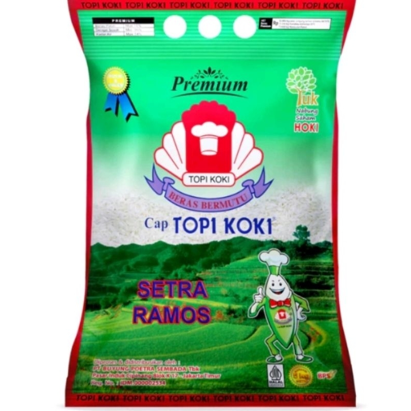 Jual BERAS TOPI KOKI LAHAP PREMIUM SETRA PULEN DLL 5kg Shopee Indonesia