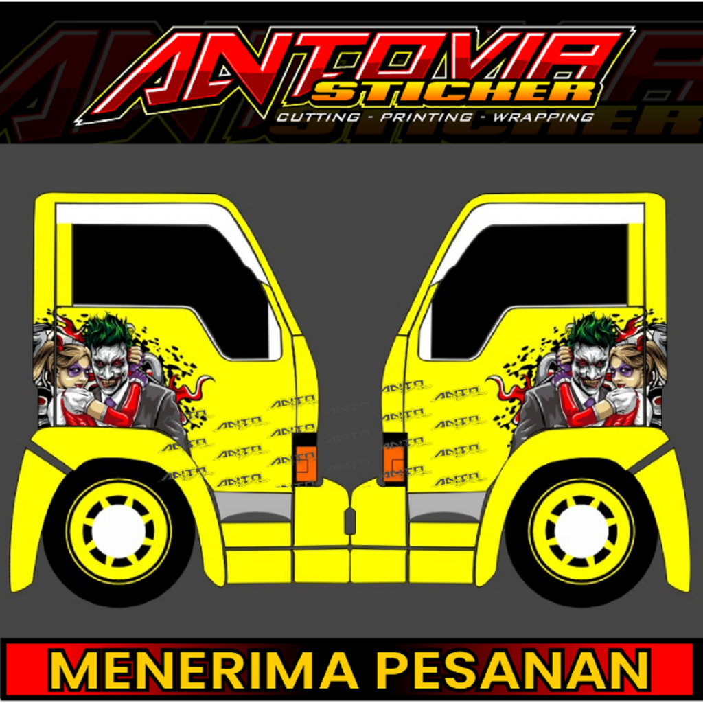 Jual Stiker Decal Pintu Samping Truk Canter Desain Joker Bebas