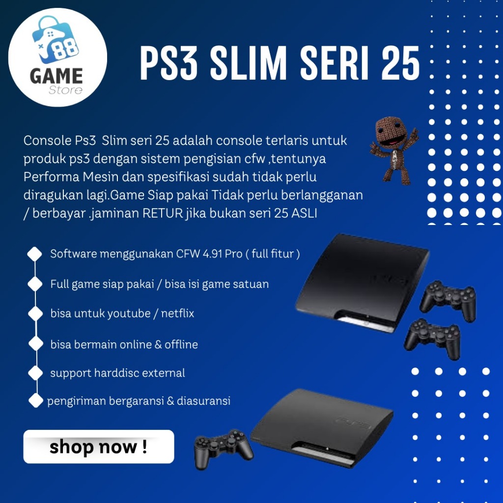 Jual Playstation Ps Slim Seri Seri Cfw Garansi Tahun