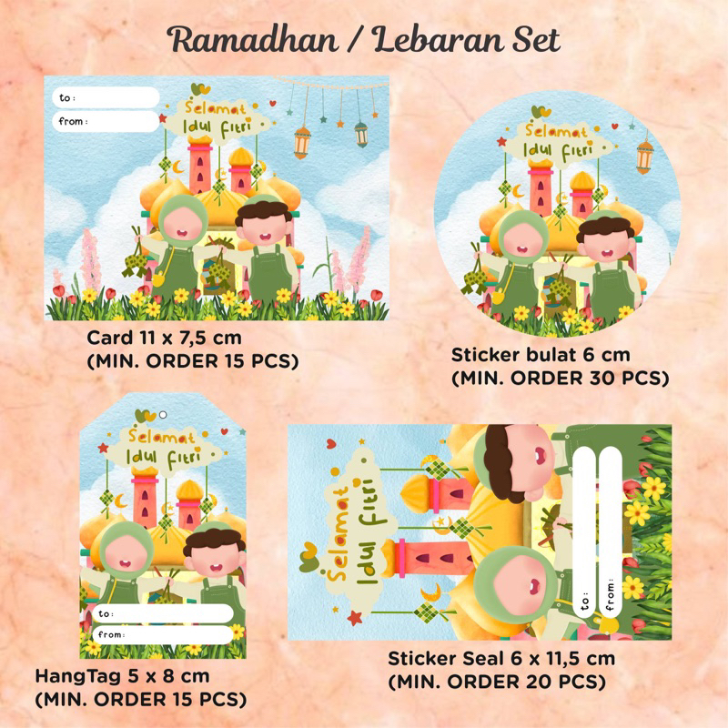 Jual Kartu Ucapan Sticker Hangtag Ramadhan Lebaran Idul Fitri Eid