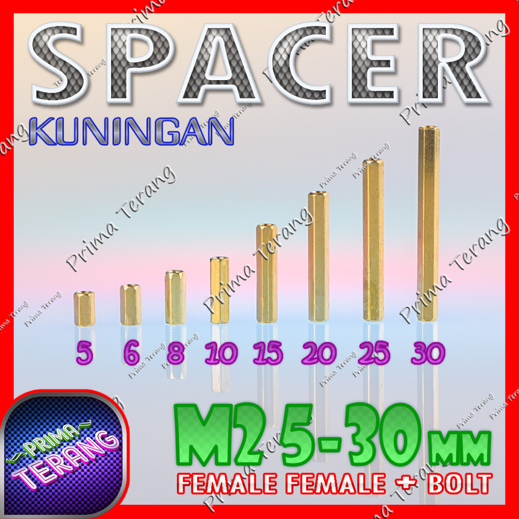 Jual Spacer Kuningan M2 Female Female 5 6 8 10 15 20 25 30 Mm M2xL FF