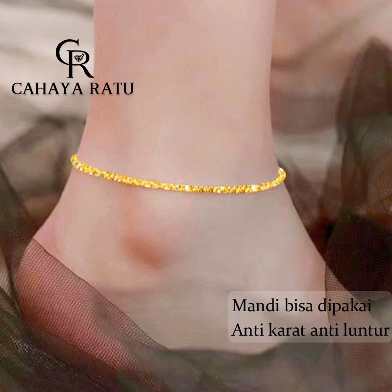 Jual CR Gelang Kaki Titanium Anti Karat Emas 18K Berkilau Cantik