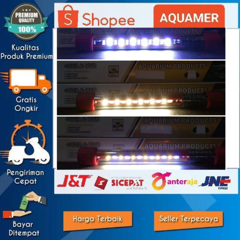 Jual Lampu Akuarium Day And Night Uva Uvb Cm Bisa Ganti Warna Lampu