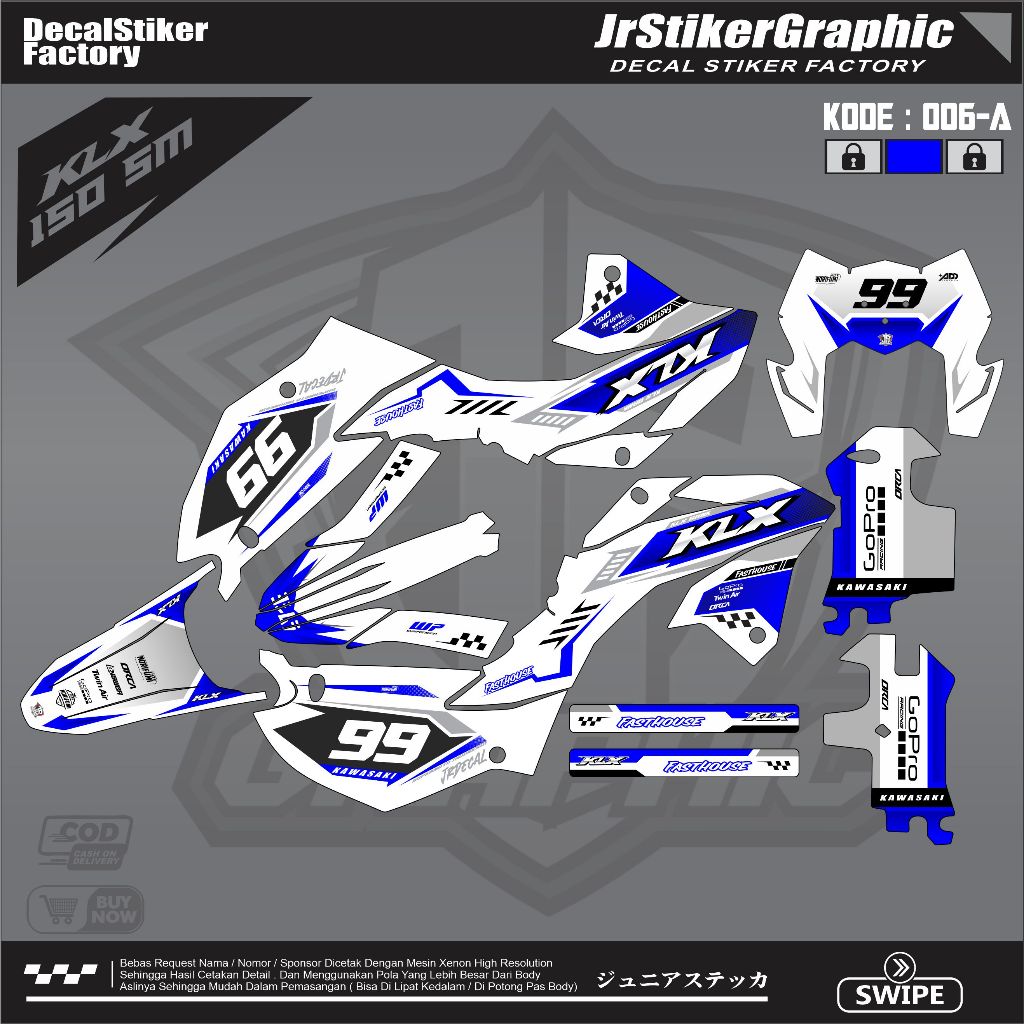 Jual Stiker Decal KLX 150 SM Full Body Terbaru 2023 2024 DECAL KLX