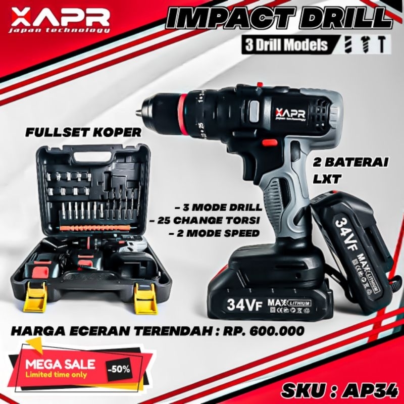 Jual Ap Bor Baterai Impact Mm Chuck Besi Keyless Vf Baterai Apr