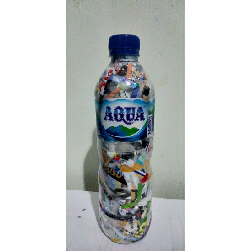 Jual Ecobrick Ekobrik Botol Aqua Ukuran 600ml Berat 300gram Isi Padat