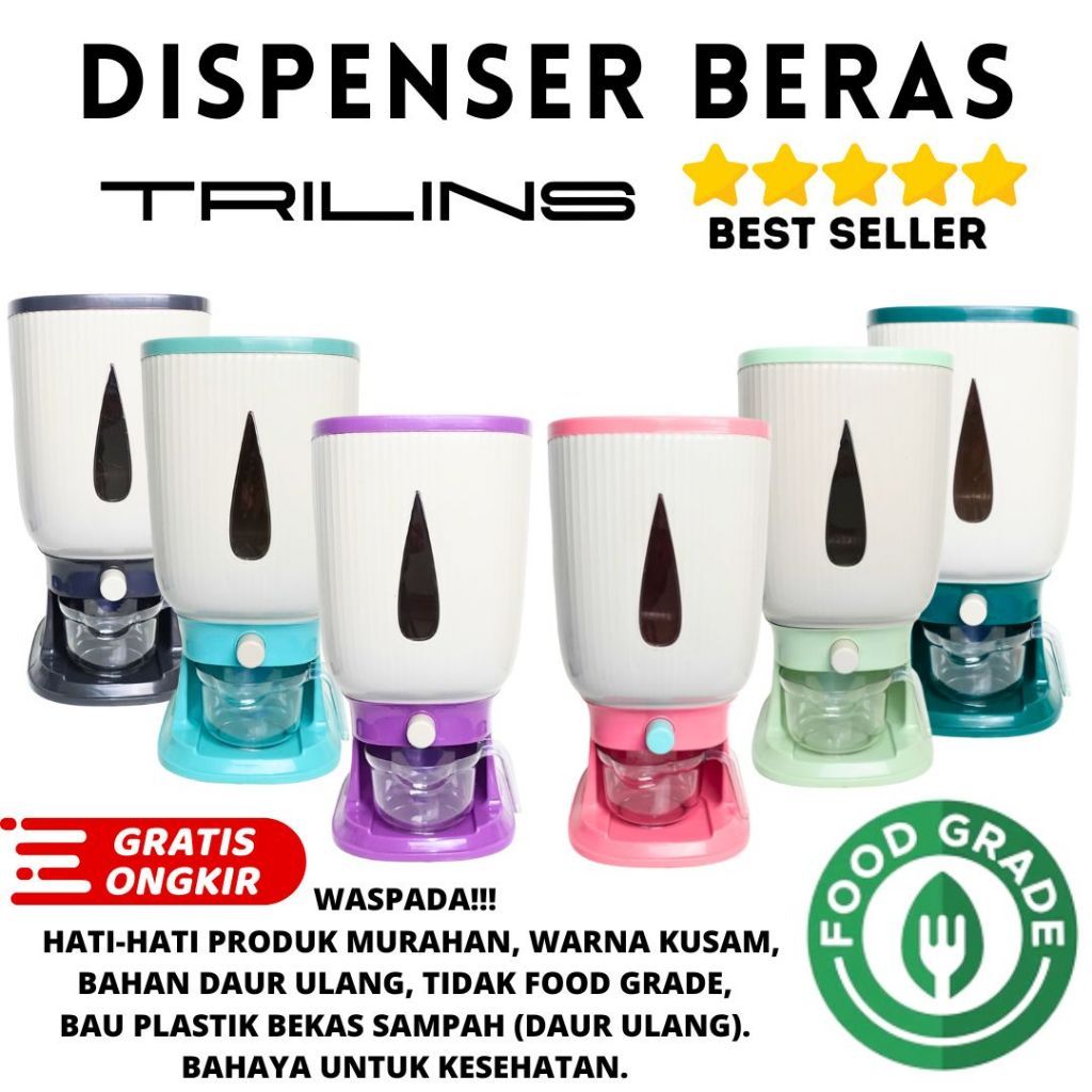 Jual Dispenser Beras Trilins Modern Kg Tempat Penyimpanan Dispenser