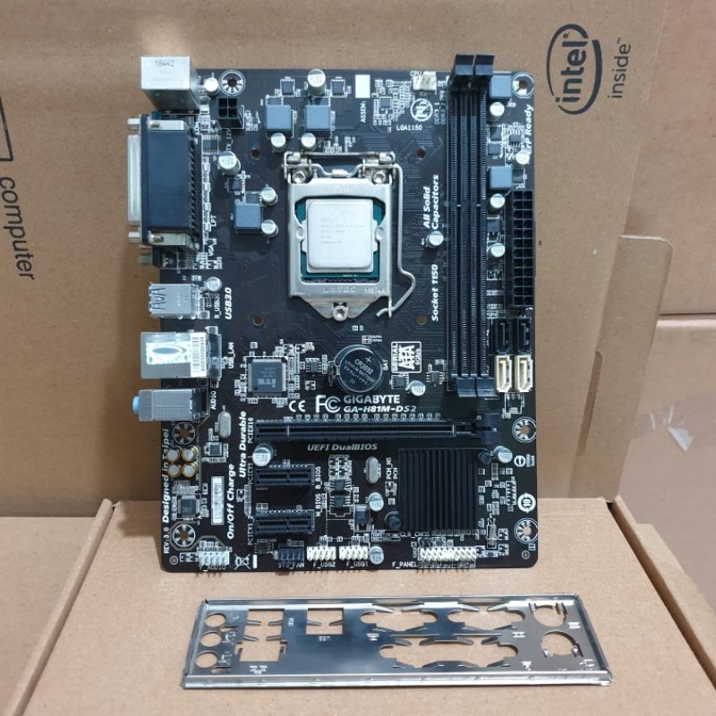 Jual Motherboard GIGABYTE H81M DS2 Soket 1150 BONUS PROSESOR G