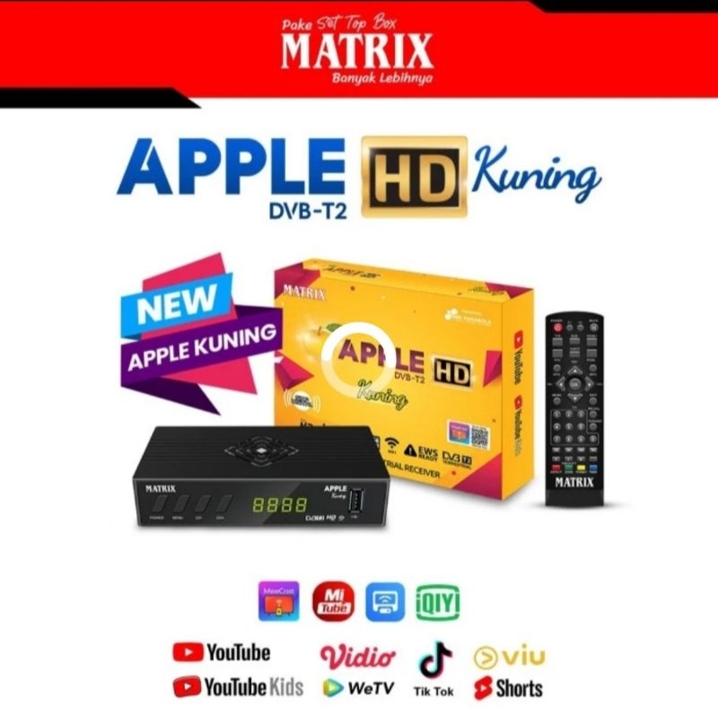 Jual Matrix STB Set Top Box Reciever TV Digital Matrix Apple Kuning