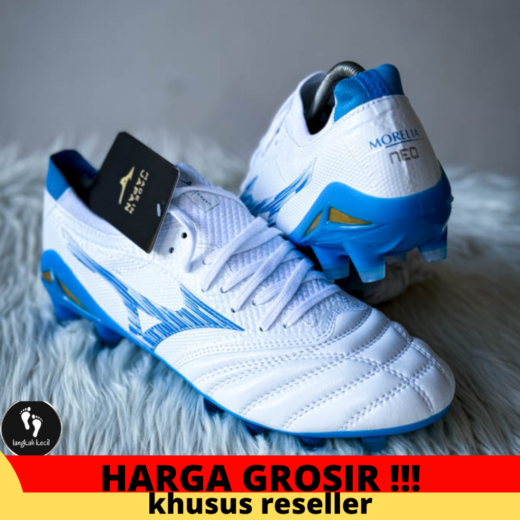 Jual Sepatu Bola Mizuno Morelia Neo 4 Beta Mugen Pack White Blue Fg