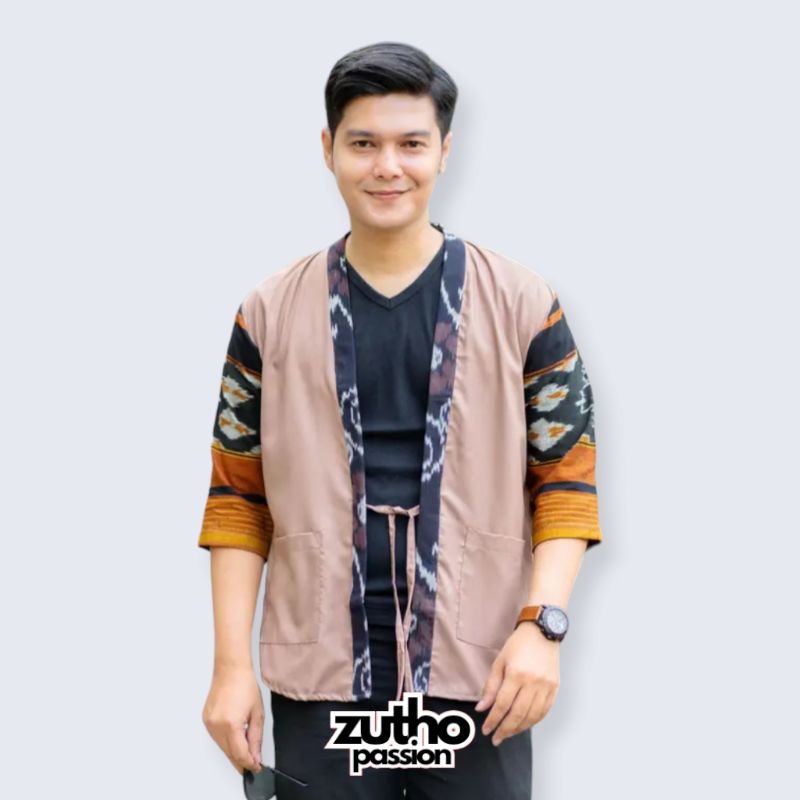 Jual Kimono Pria Tenun Ikat Troso Pecagaam Jepara Imono Pria Kimono