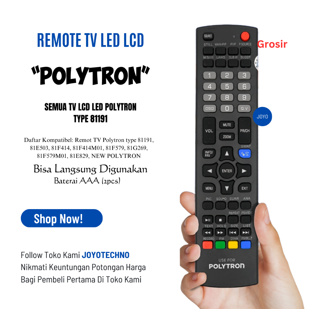 Jual Polytron Remote TV Polytron LED LCD POLYTRON 81I191 81i191