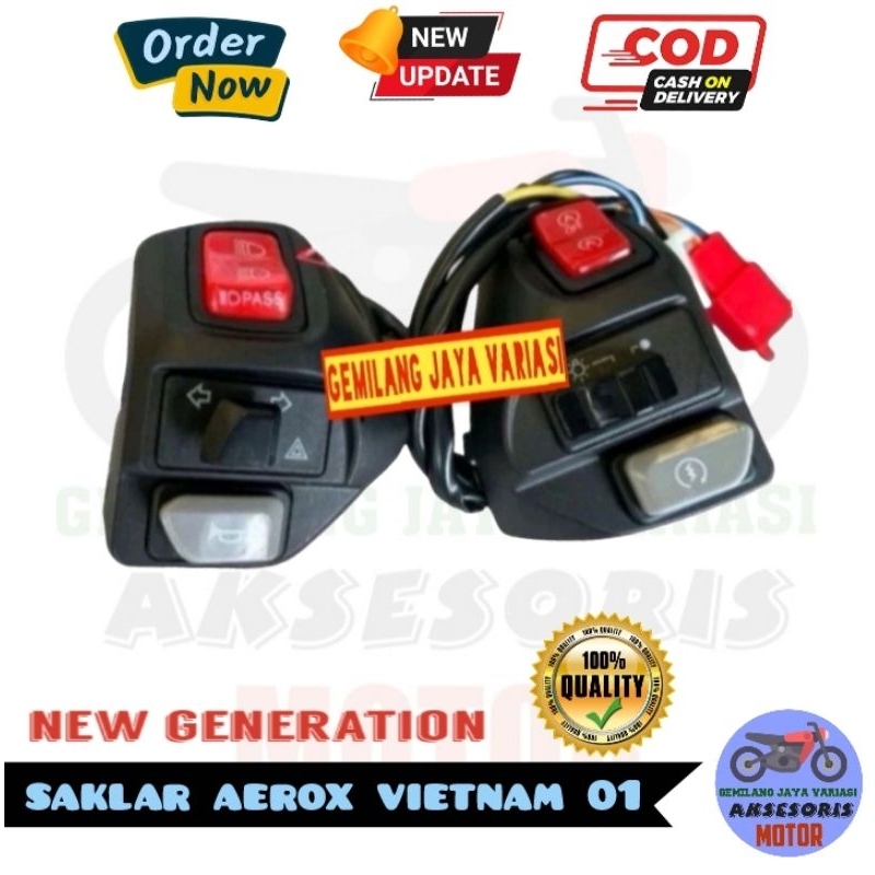 Jual Saklar Aerox Vietnam Hitam Holder Aerox Saklar Aerox Old New