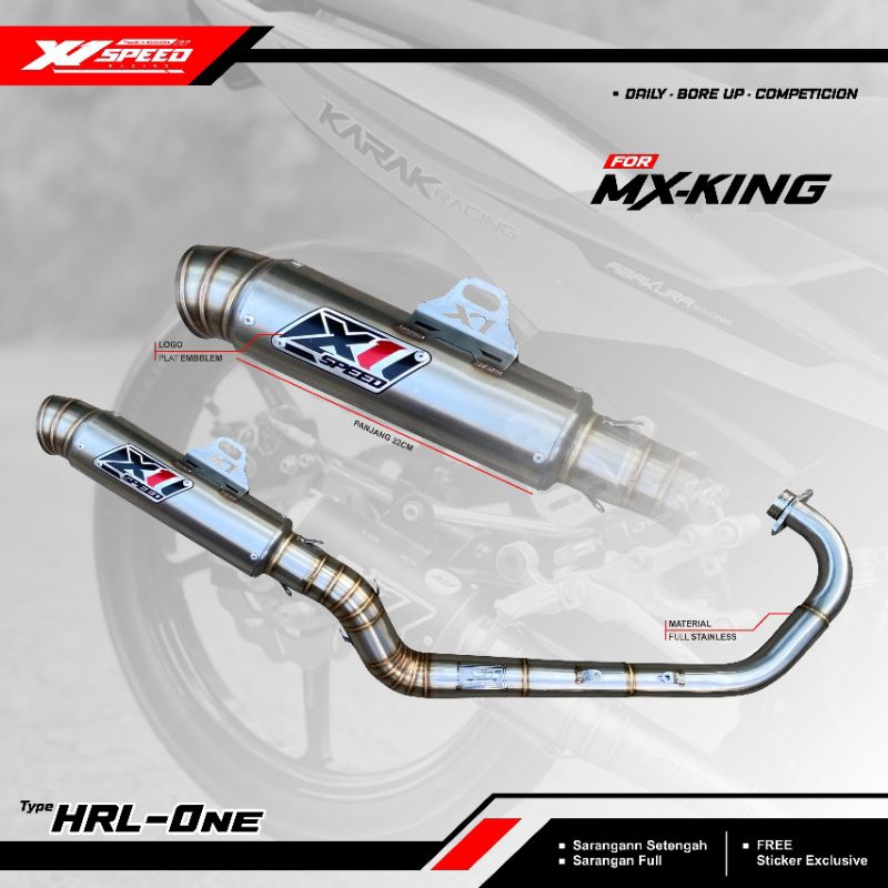 Jual Knalpot Racing MX King Malaysia Stell Original X1 Speed Slinser