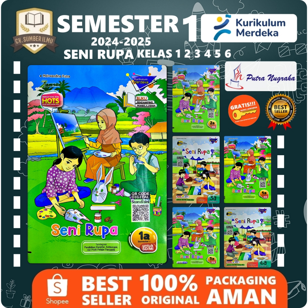 Jual LKS SENI RUPA SD KELAS 1 2 3 4 5 6 SEMESTER 1 KURIKULUM MERDEKA