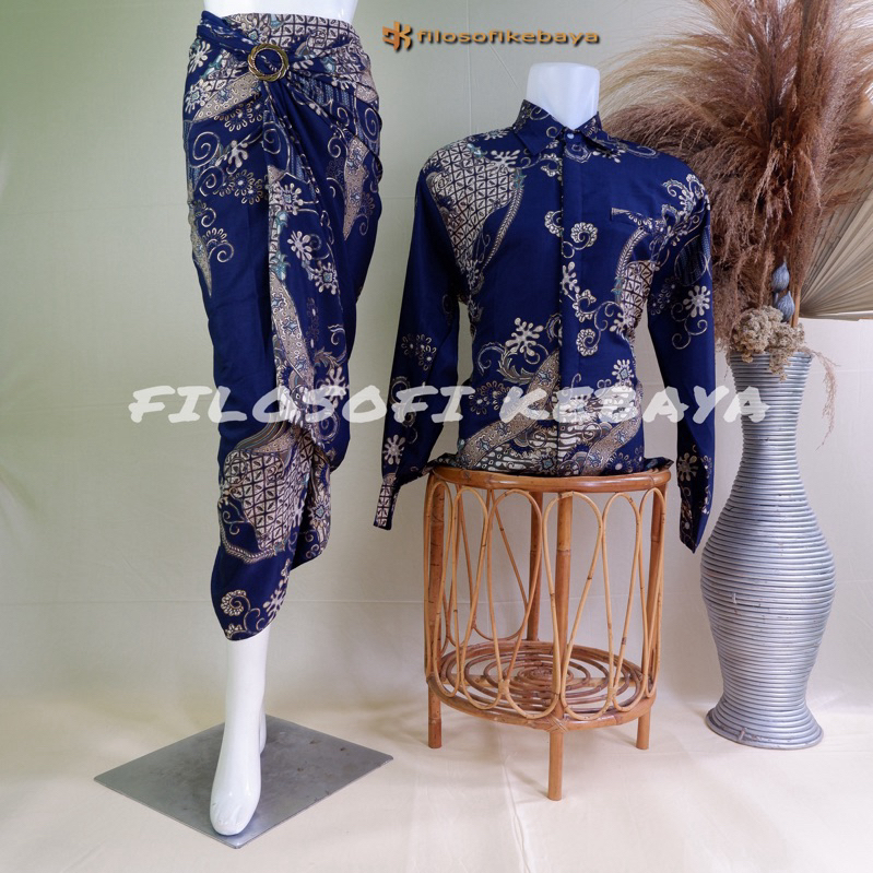 Jual FILOSOFI KEBAYA KEMEJA BATIK COUPLE PASANGAN ROK LILIT BATIK