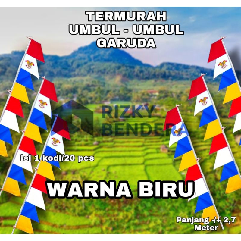 Jual Bendera Umbul Umbul Garuda Warna Biru Isi 1 Kodi 20 Pcs Shopee