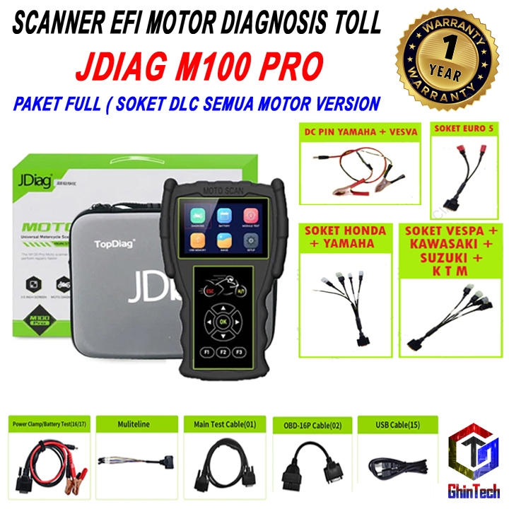 Jual JDiag M100 PRO Scanner Sepeda Motor Function Diagnostic Tool