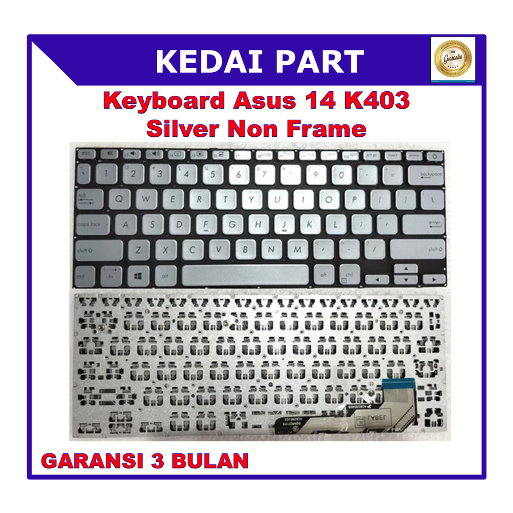 Jual Keyboard Asus Vivobook Ultra K K F K Fa Silver Non Frame