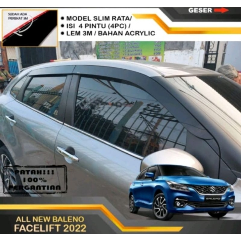 Jual Talang Air Pintu Mobil All New Baleno Facelift Tahun Model