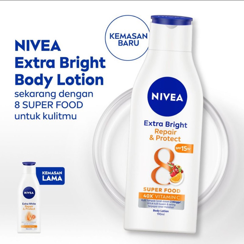 Jual NIVEA Body Care Extra White Repair Protect SPF15 200 Ml Shopee