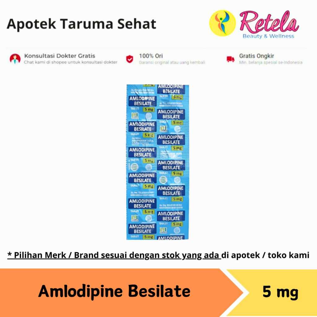 Jual AMLODIPINE 5MG 1 STRIP 10 TABLET GEN HJ Shopee Indonesia