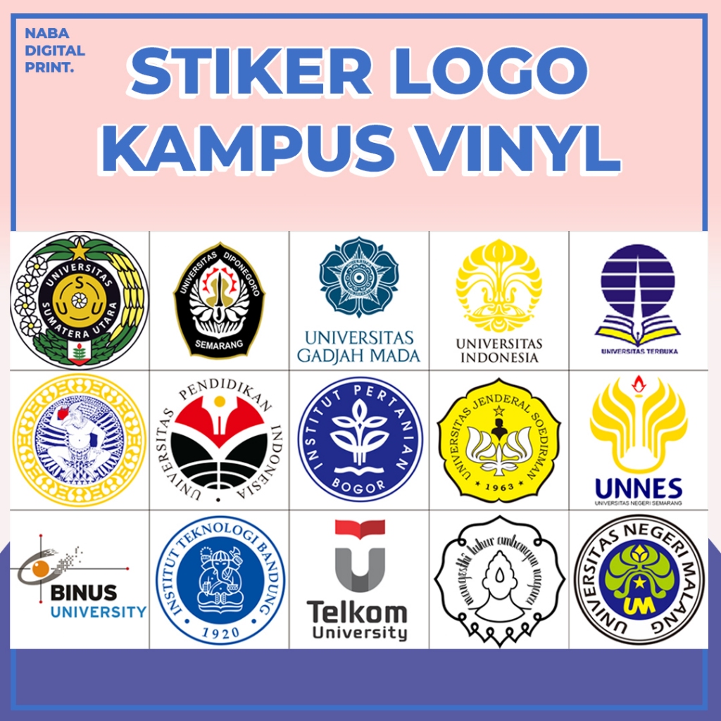 Jual Stiker Vinyl Logo Kampus Universitas Ugm Unj Ipb Undip Ui Unsoed