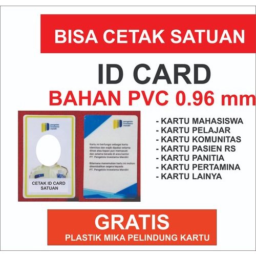 Jual Cetak Kartu Id Card 2 Sisi Bolak Balik Bahan Pvc 0 96mm Standar Id