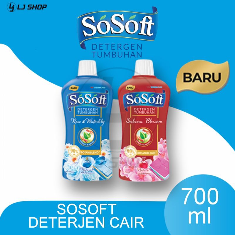 Jual SoSoft Deterjen Cair Rose Waterlily Sakura Blossom 700 Ml