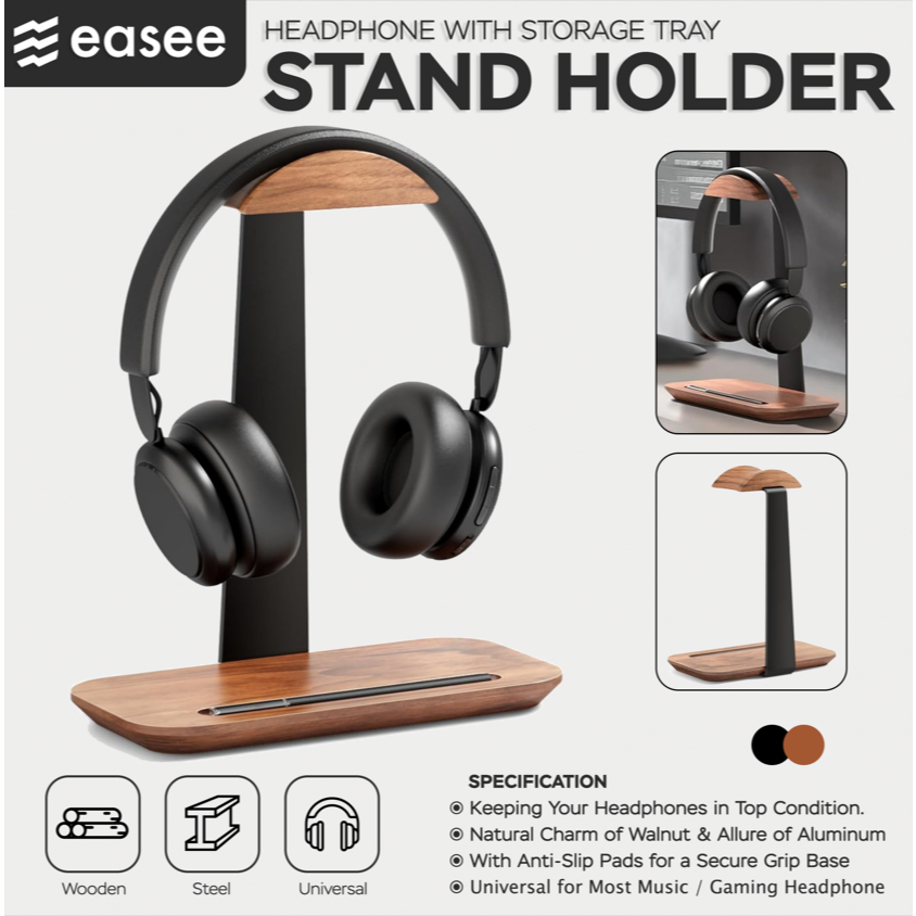 Jual Easee Stand Holder Headphone With Storage Tray Base Tempat