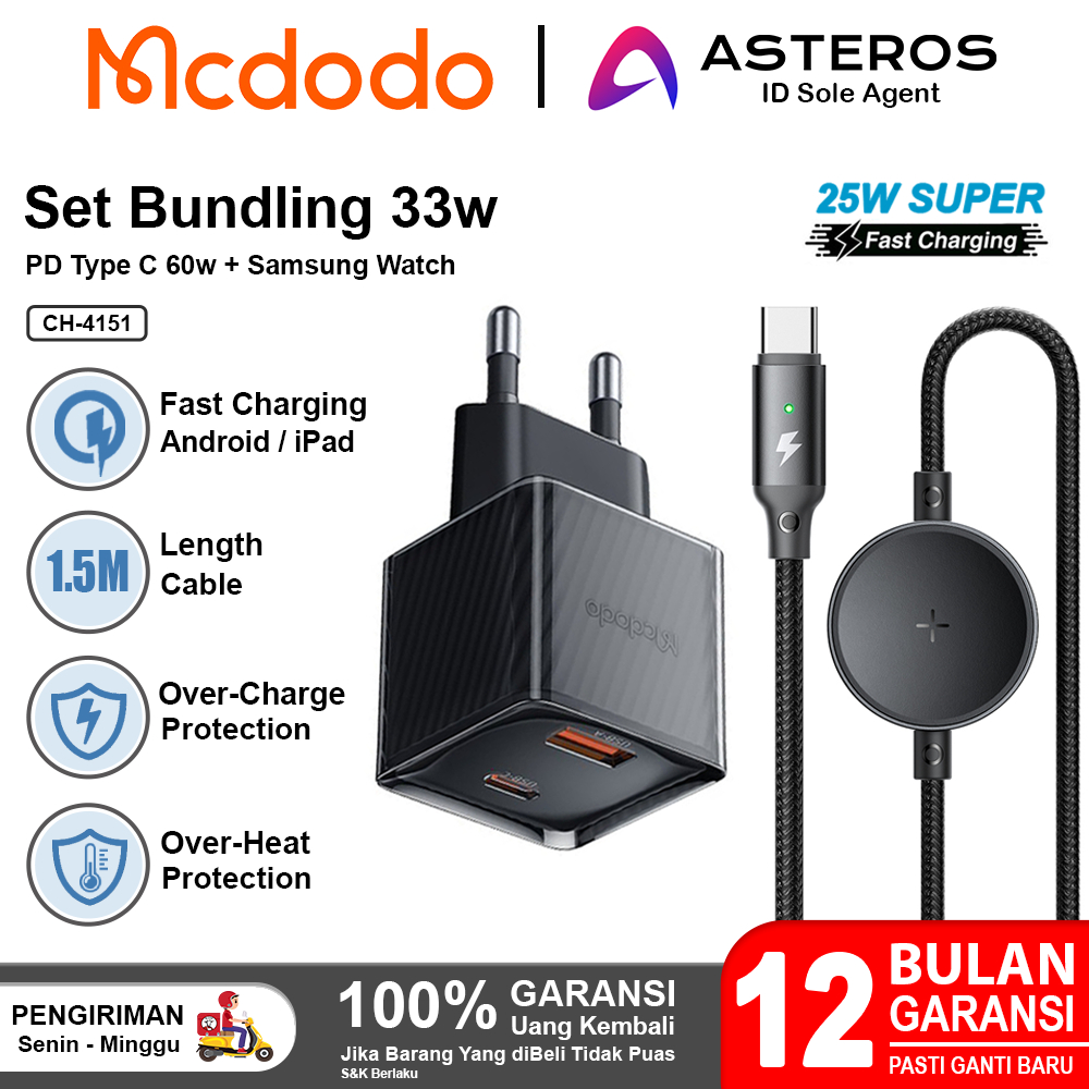 Jual Mcdodo Kabel In Type C Fast Charging W Charger For Samsung