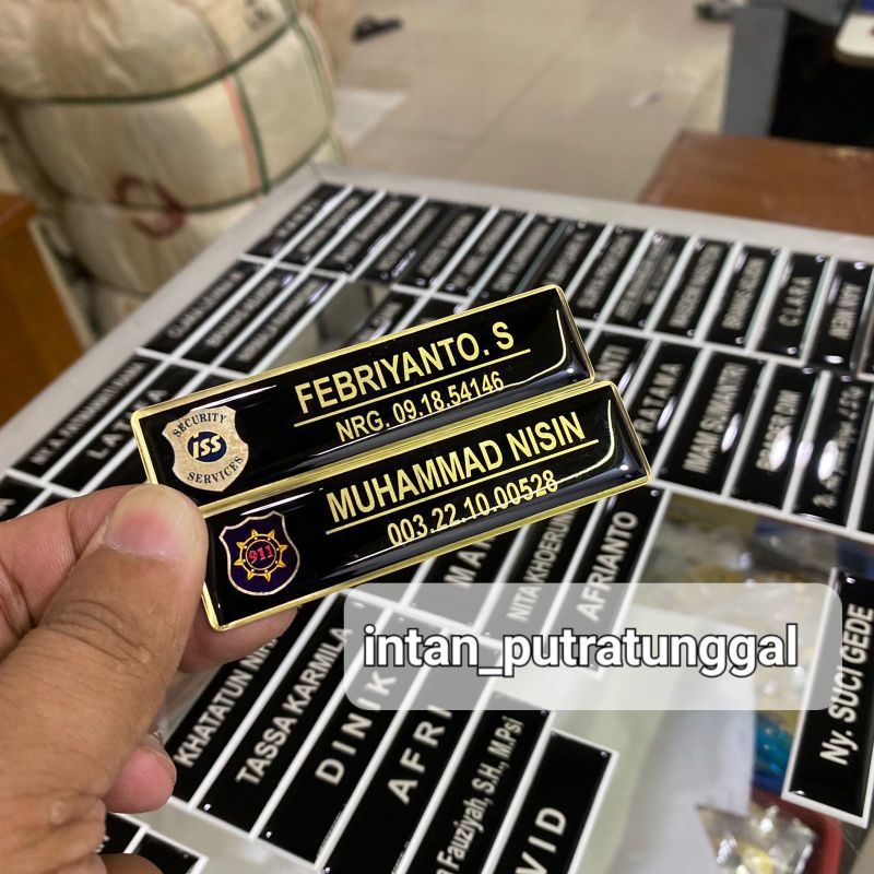 Jual Papan Nama Kuningan Lapis Resin Bisa Pakai Logo Dan Nomor Nip