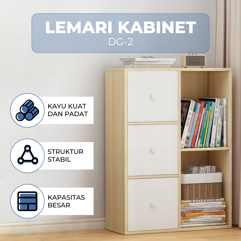 Jual KREASIRUMAH88 Lemari Buku Serbaguna Minimalis Penyimpanan