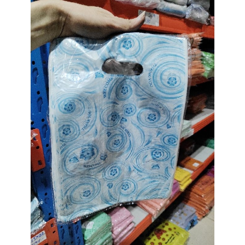 Jual ISI 100LEMBAR KANTONG PLASTIK POND OVAL MOTIF THANKYOU WARNA