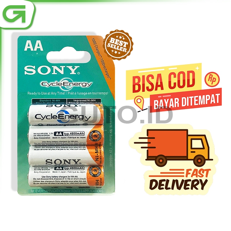 Jual Baterai Batere Sony Aa Rechargeable Bisa Di Cas Ulang Mah Isi