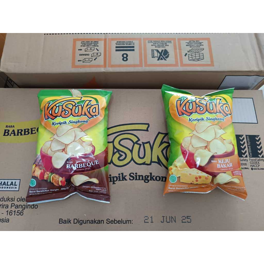 Jual Keripik Singkong KUSUKA 60gr 2 Varian Rasa Shopee Indonesia