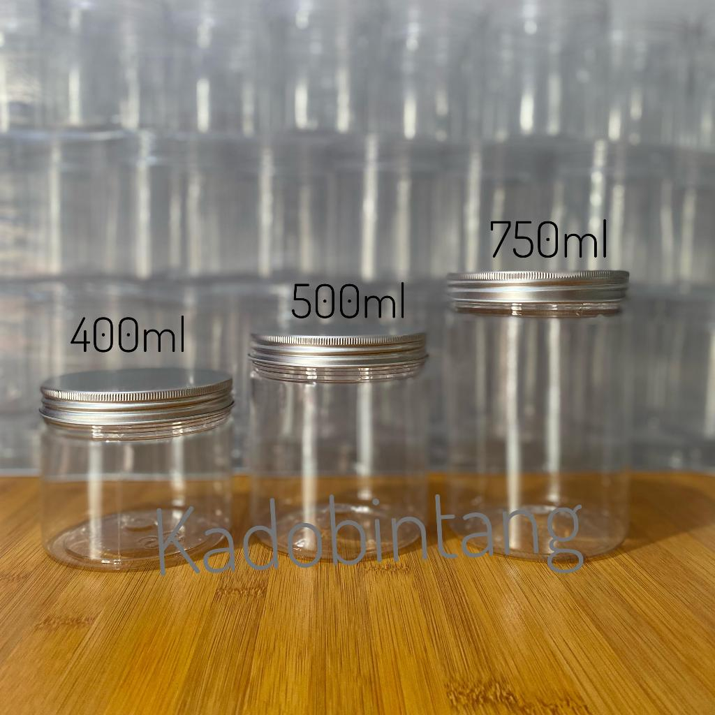 Jual TOPLES JAR PLASTIK TUTUP ULIR ALUMINIUM CYLINDER 400 500 750ML