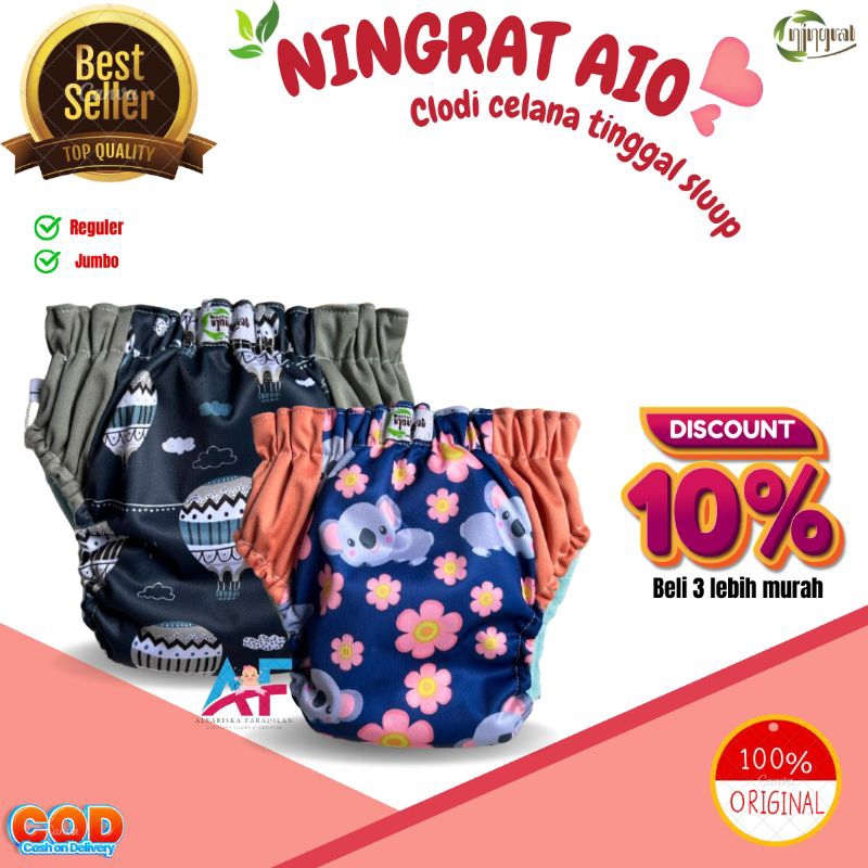 Jual Popok Bayi Cuci Ulang Ningrat Clodi Celana Pempers Kain Aio