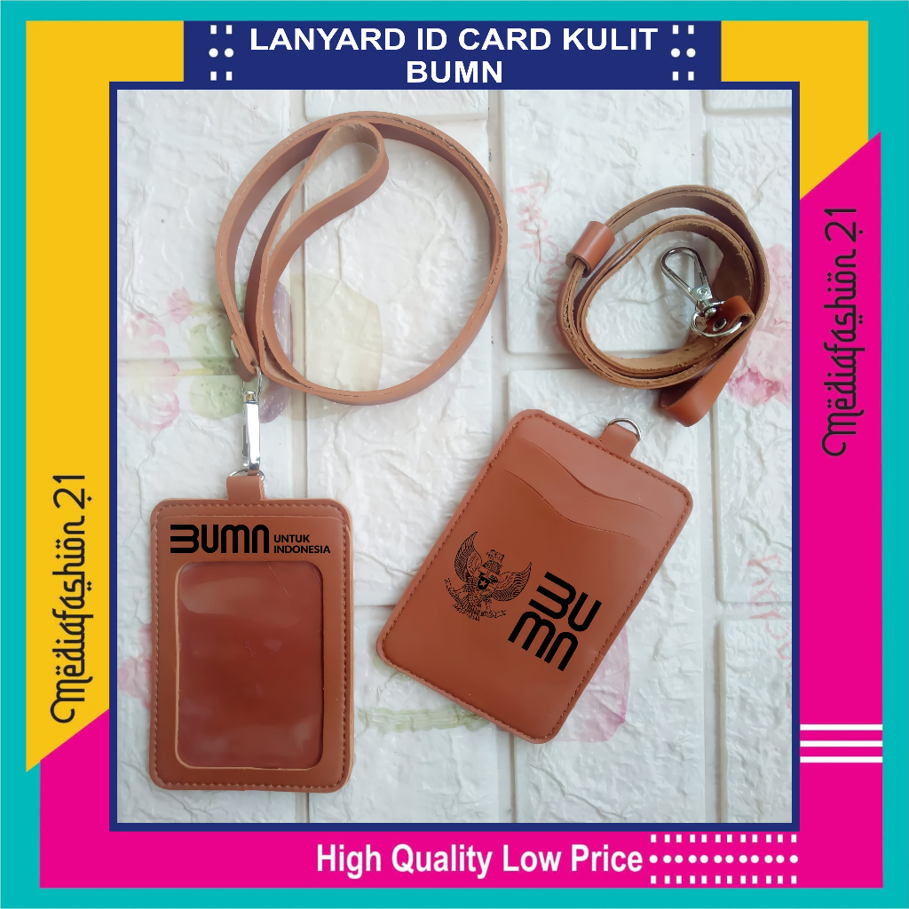 Jual Tali Lanyard Gantungan Id Card Kulit Bumn Slot Kartu Shopee