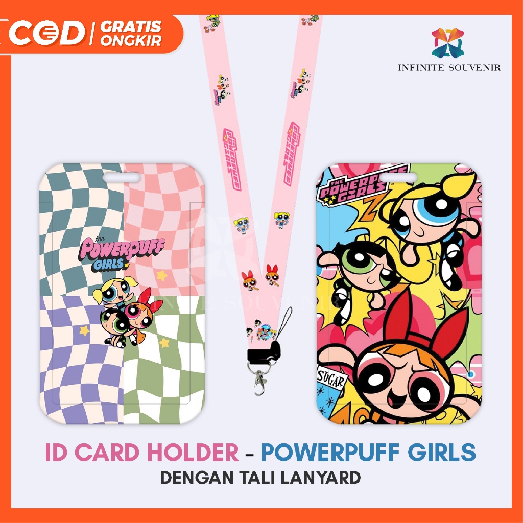 Jual N Powerpuff Girls Name Tag Card Holder Motif Power Puff