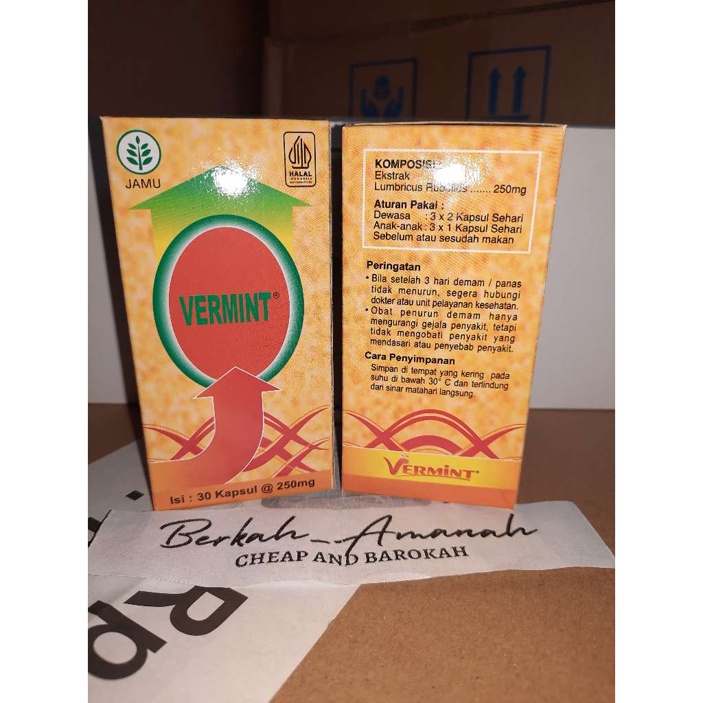 Jual Vermint 30 Kapsul Kapsul Ekstrak Cacing Obat Typus Dan Demam